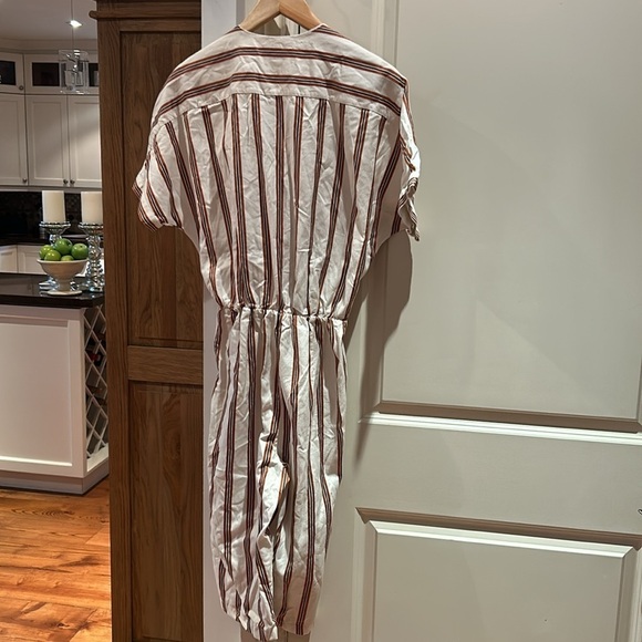 Maje Pieni Striped V-Neck Twill Jumpsuit ( 38 ) 6 - Picture 7 of 15